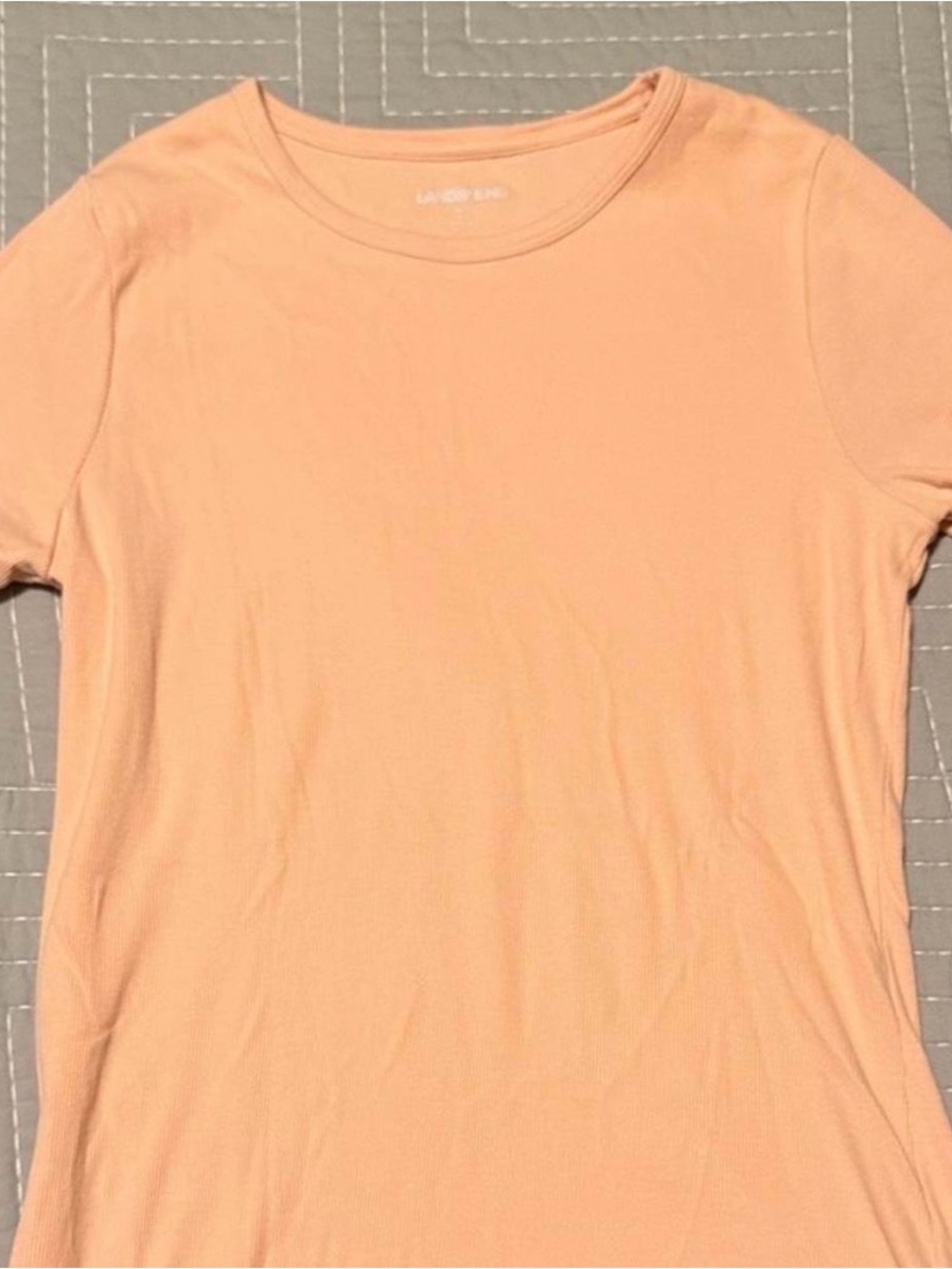 Lands' End Peach Short-Sleeve Crewneck Tee